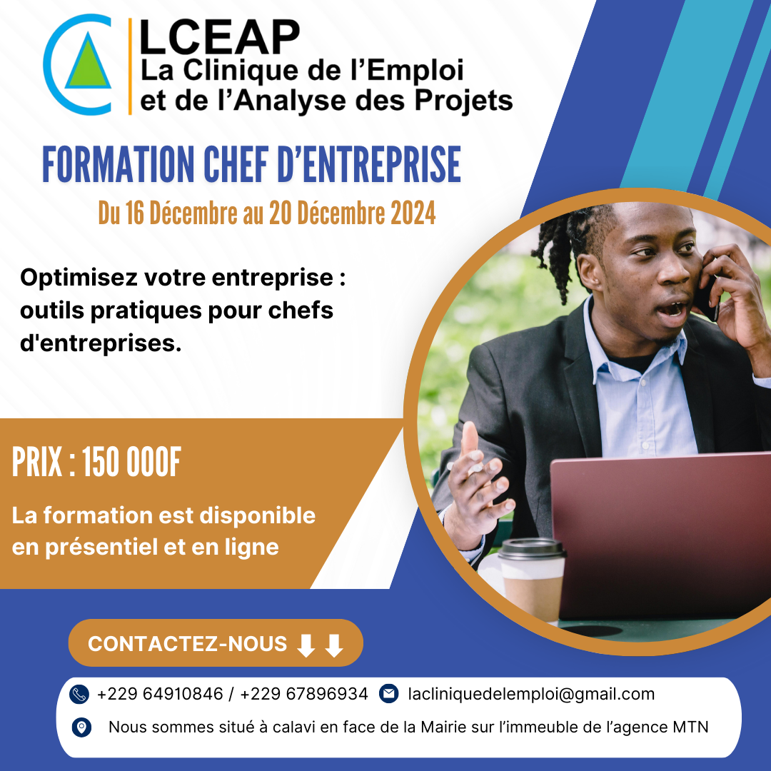 Formation Chef d’Entreprise avec LCEAP (La Clinique de l’Emploi et de l’Analyse des Projets)